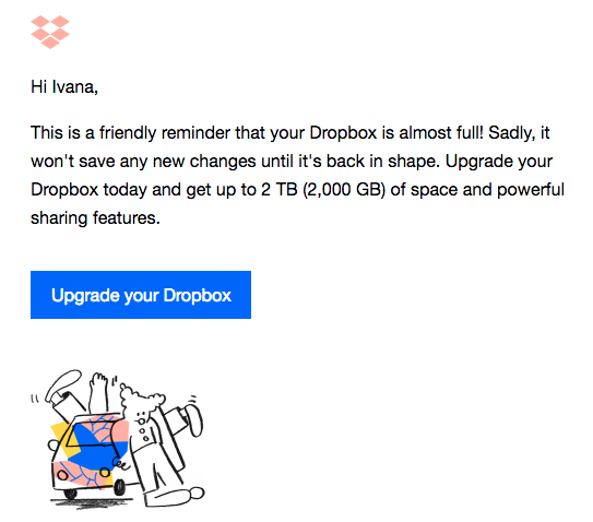 dropbox email personalization