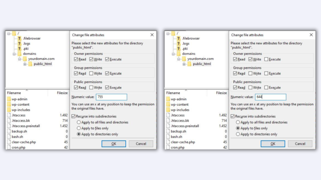 Promena dozvola u FTP klijentu
